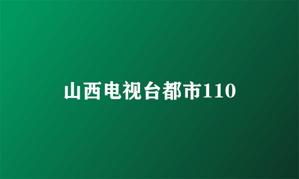 山西电视台都市110