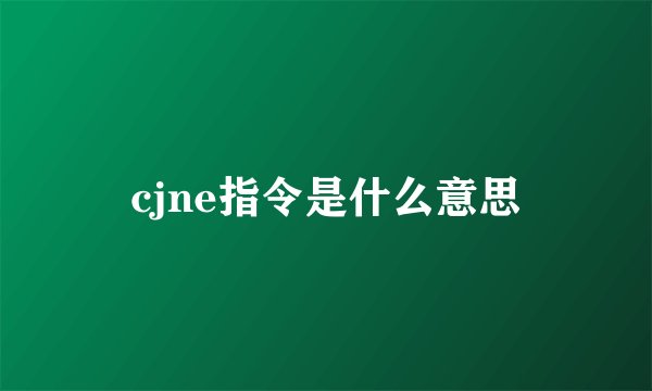 cjne指令是什么意思