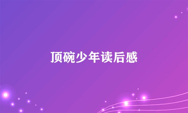 顶碗少年读后感