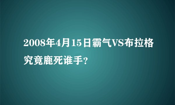 2008年4月15日霸气VS布拉格究竟鹿死谁手？