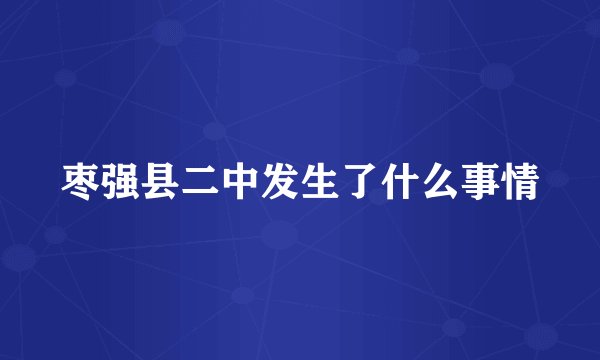 枣强县二中发生了什么事情