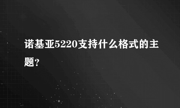 诺基亚5220支持什么格式的主题？