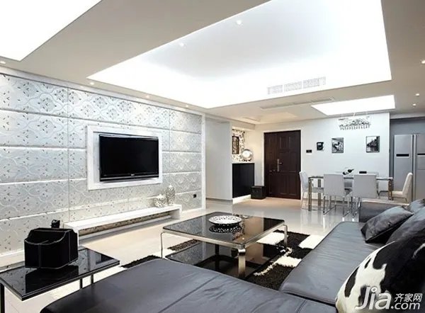 37图现代简约电视背景墙 打造时尚家居风