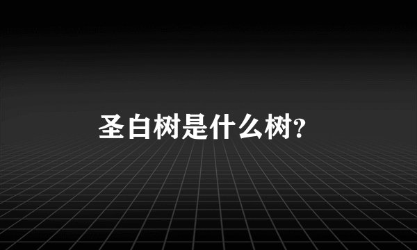 圣白树是什么树？