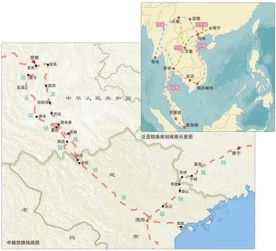 中越铁路线路图全图？
