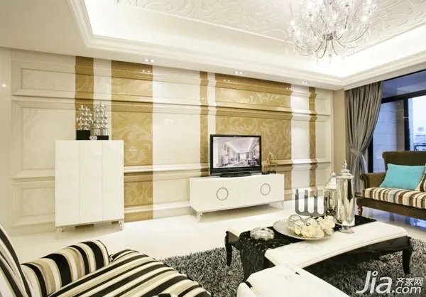 37图现代简约电视背景墙 打造时尚家居风