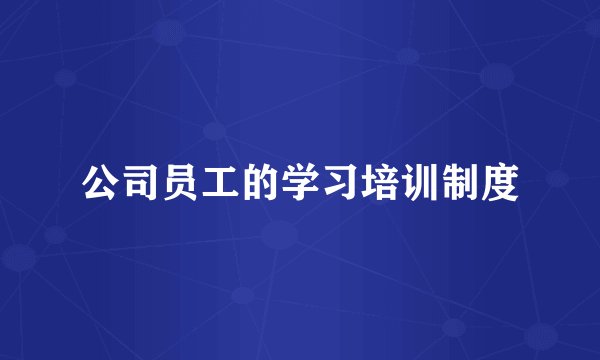 公司员工的学习培训制度