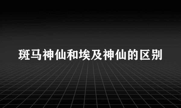 斑马神仙和埃及神仙的区别