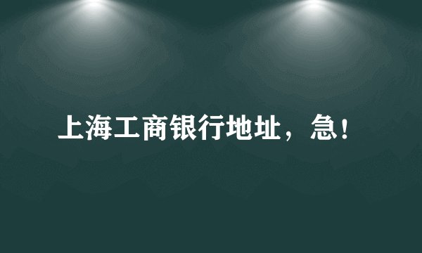 上海工商银行地址，急！