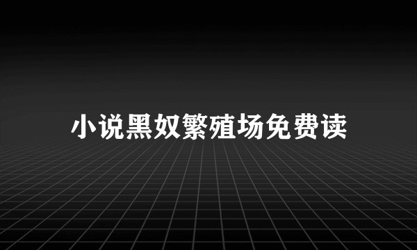 小说黑奴繁殖场免费读
