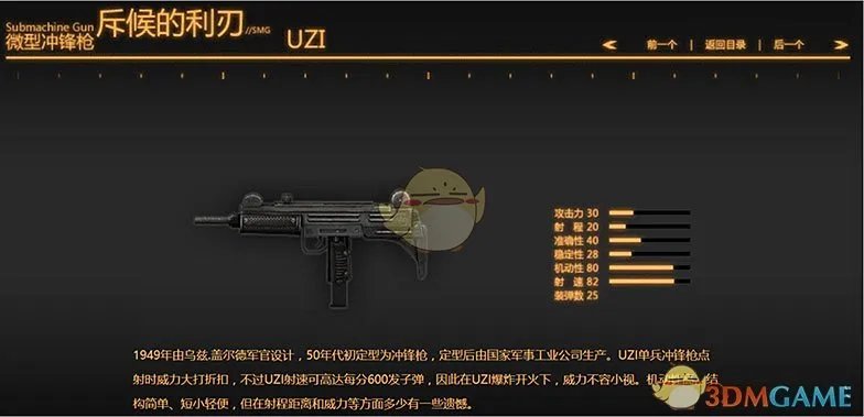 《战地之王》枪械属性一览