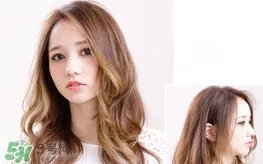 棕色头发图片女生_棕色中长发卷发发型图片