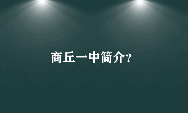 商丘一中简介？