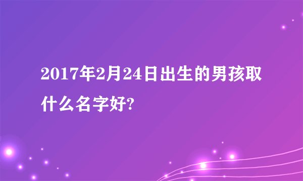 2017年2月24日出生的男孩取什么名字好?