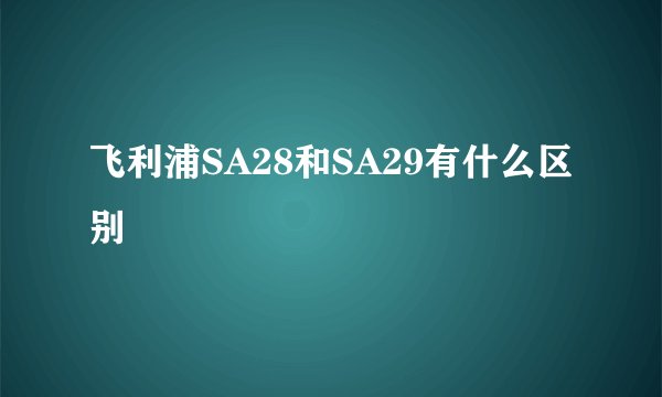 飞利浦SA28和SA29有什么区别