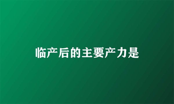 临产后的主要产力是