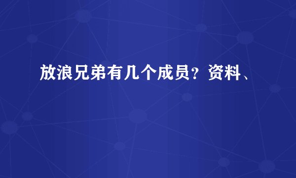 放浪兄弟有几个成员？资料、