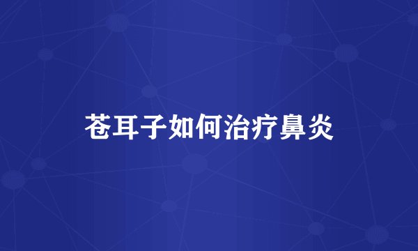 苍耳子如何治疗鼻炎