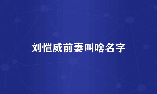 刘恺威前妻叫啥名字