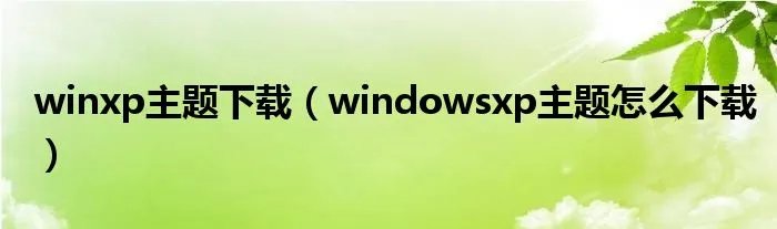winxp主题下载（windowsxp主题怎么下载）