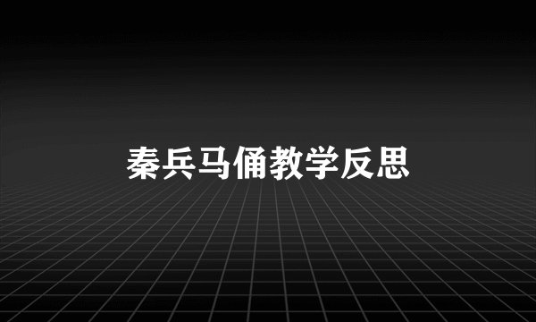 秦兵马俑教学反思