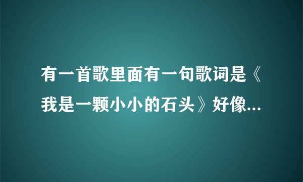 有一首歌里面有一句歌词是《我是一颗小小的石头》好像是阿宝跟一个女的唱的，