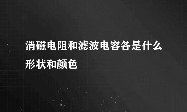 消磁电阻和滤波电容各是什么形状和颜色