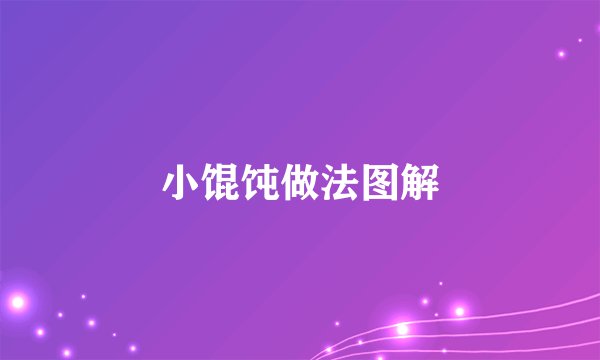 小馄饨做法图解