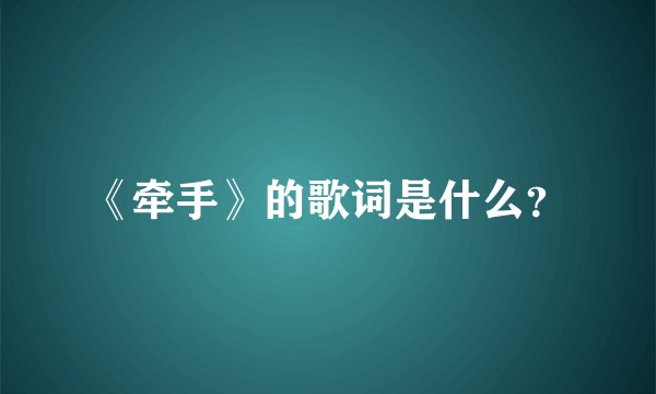 《牵手》的歌词是什么？