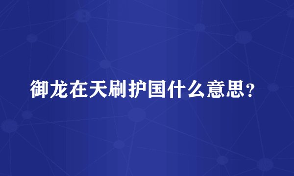 御龙在天刷护国什么意思？