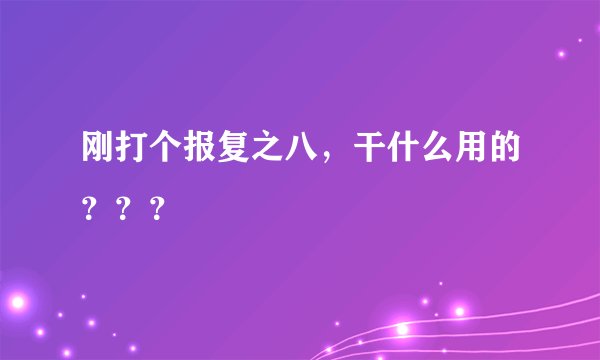 刚打个报复之八，干什么用的？？？