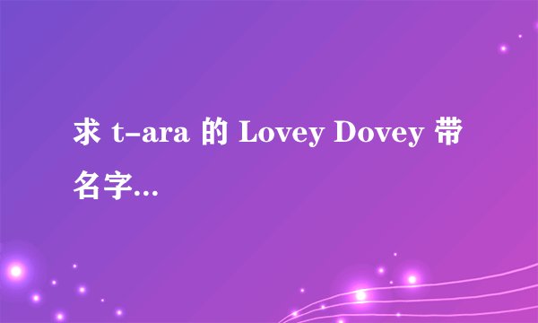 求 t-ara 的 Lovey Dovey 带名字分配的中文音译歌词