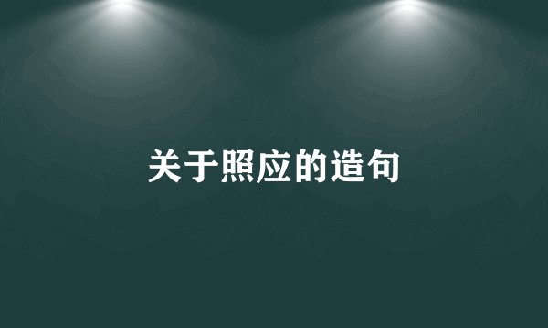 关于照应的造句