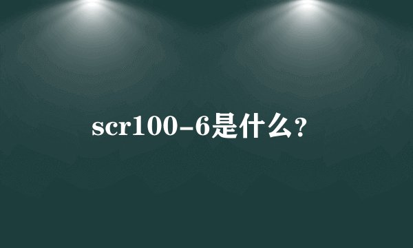 scr100-6是什么？