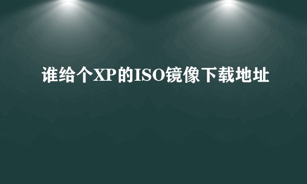 谁给个XP的ISO镜像下载地址