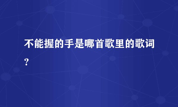 不能握的手是哪首歌里的歌词？