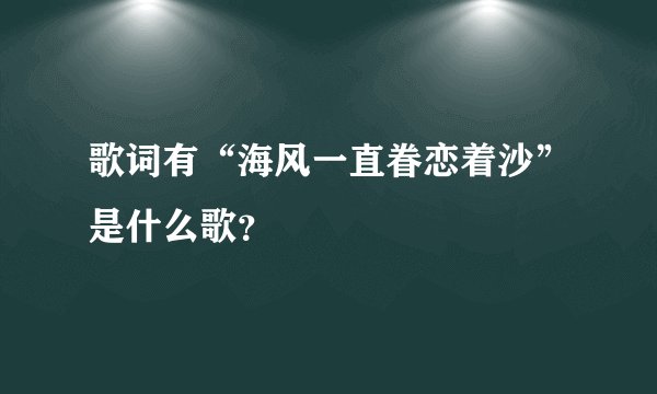 歌词有“海风一直眷恋着沙”是什么歌？