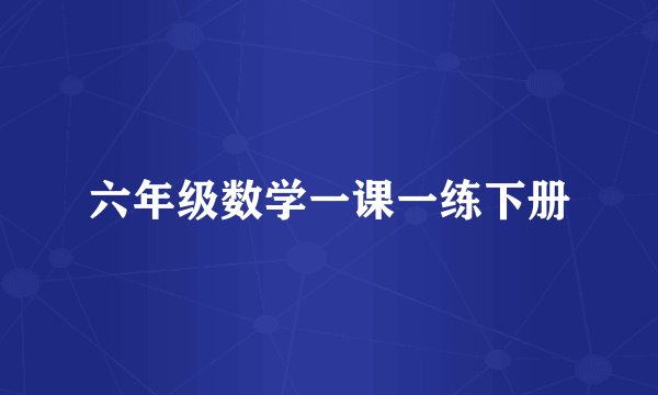 六年级数学一课一练下册
