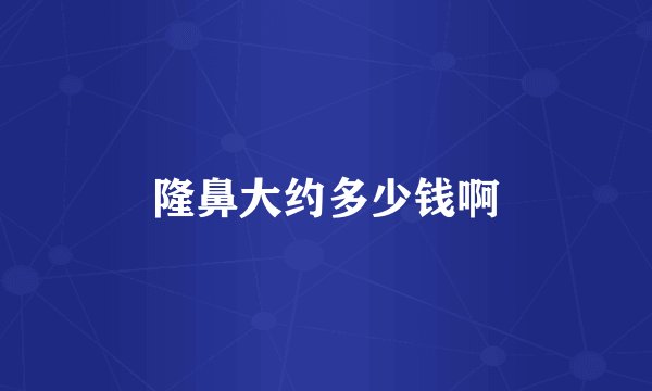 隆鼻大约多少钱啊