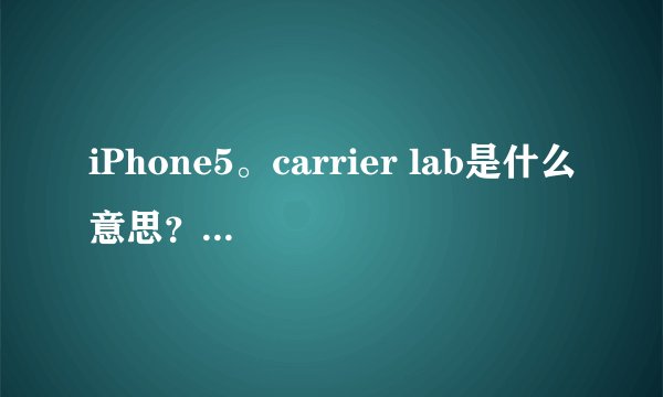 iPhone5。carrier lab是什么意思？有没有什么影响