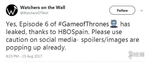 《权力的游戏》第七季第6集再遭泄露 HBO:我也很绝望啊