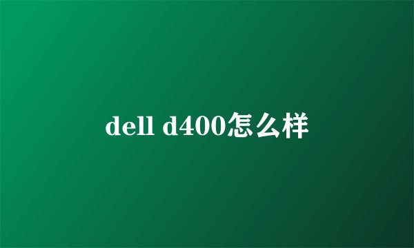 dell d400怎么样