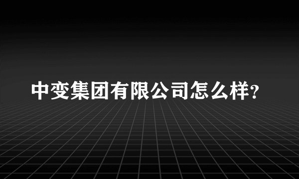 中变集团有限公司怎么样？