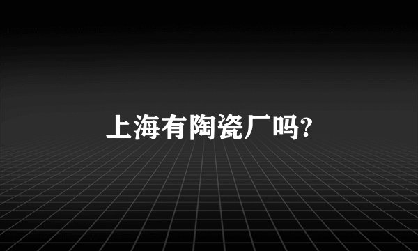 上海有陶瓷厂吗?