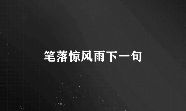 笔落惊风雨下一句