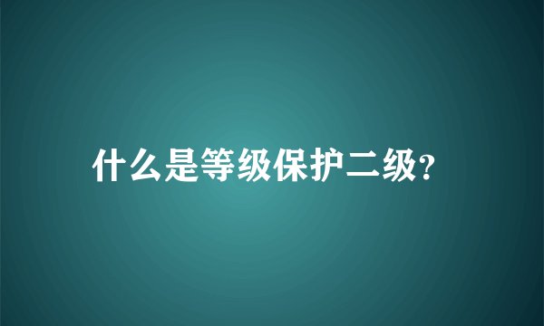 什么是等级保护二级？