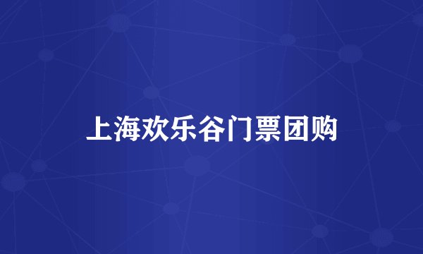 上海欢乐谷门票团购