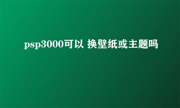 psp3000可以 换壁纸或主题吗