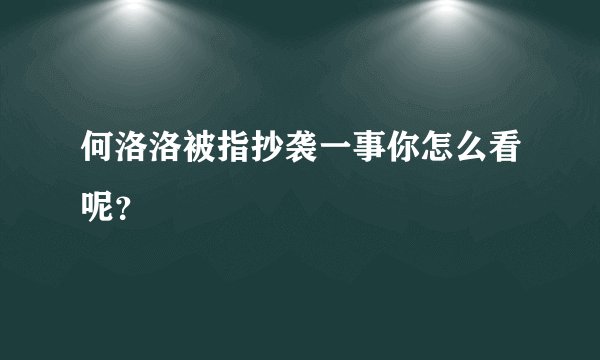 何洛洛被指抄袭一事你怎么看呢？