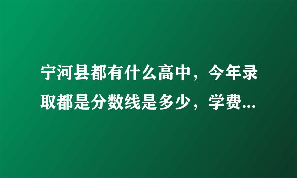 宁河县都有什么高中，今年录取都是分数线是多少，学费都是多少？